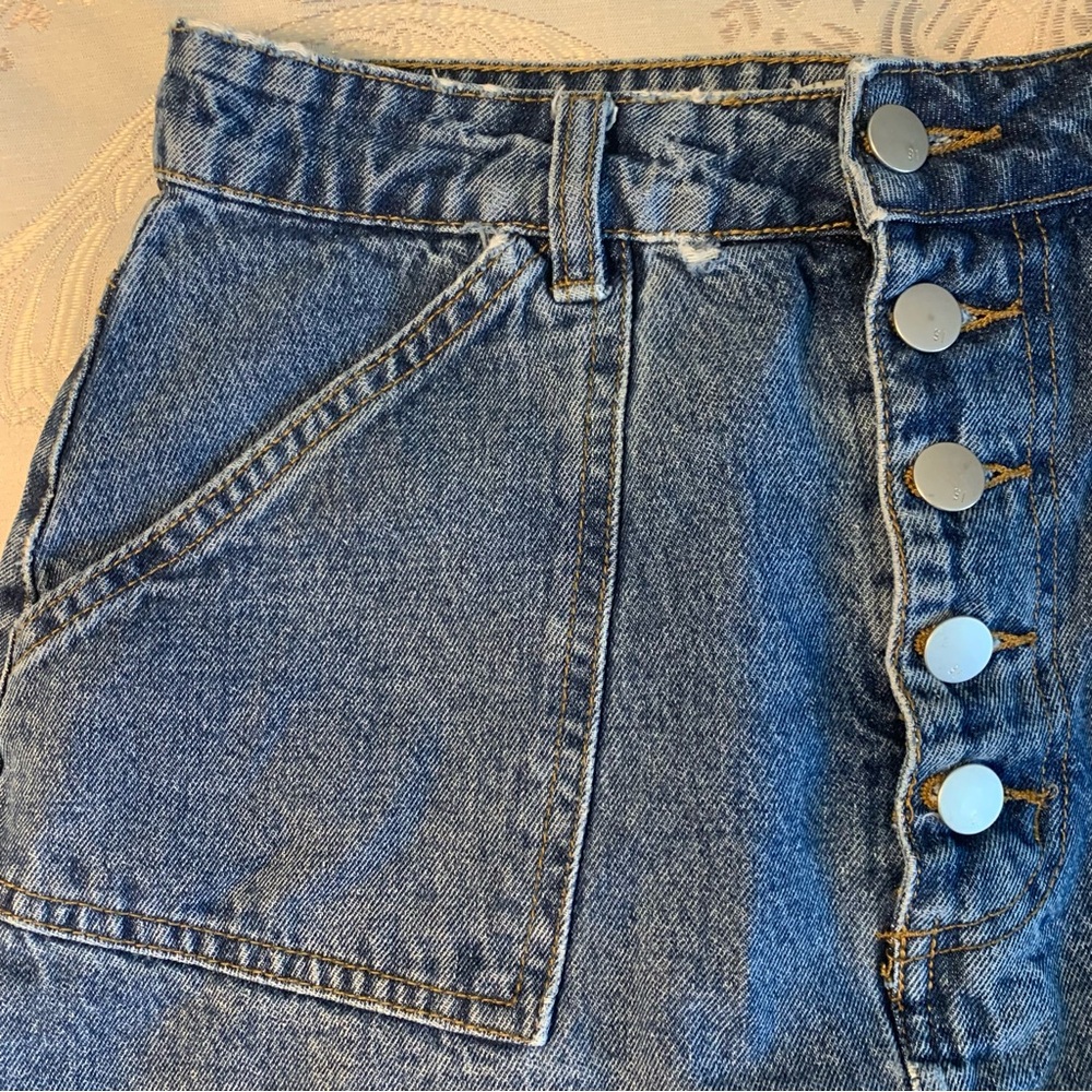 High Rise Denim Mini Skirt - Picture 2 of 5